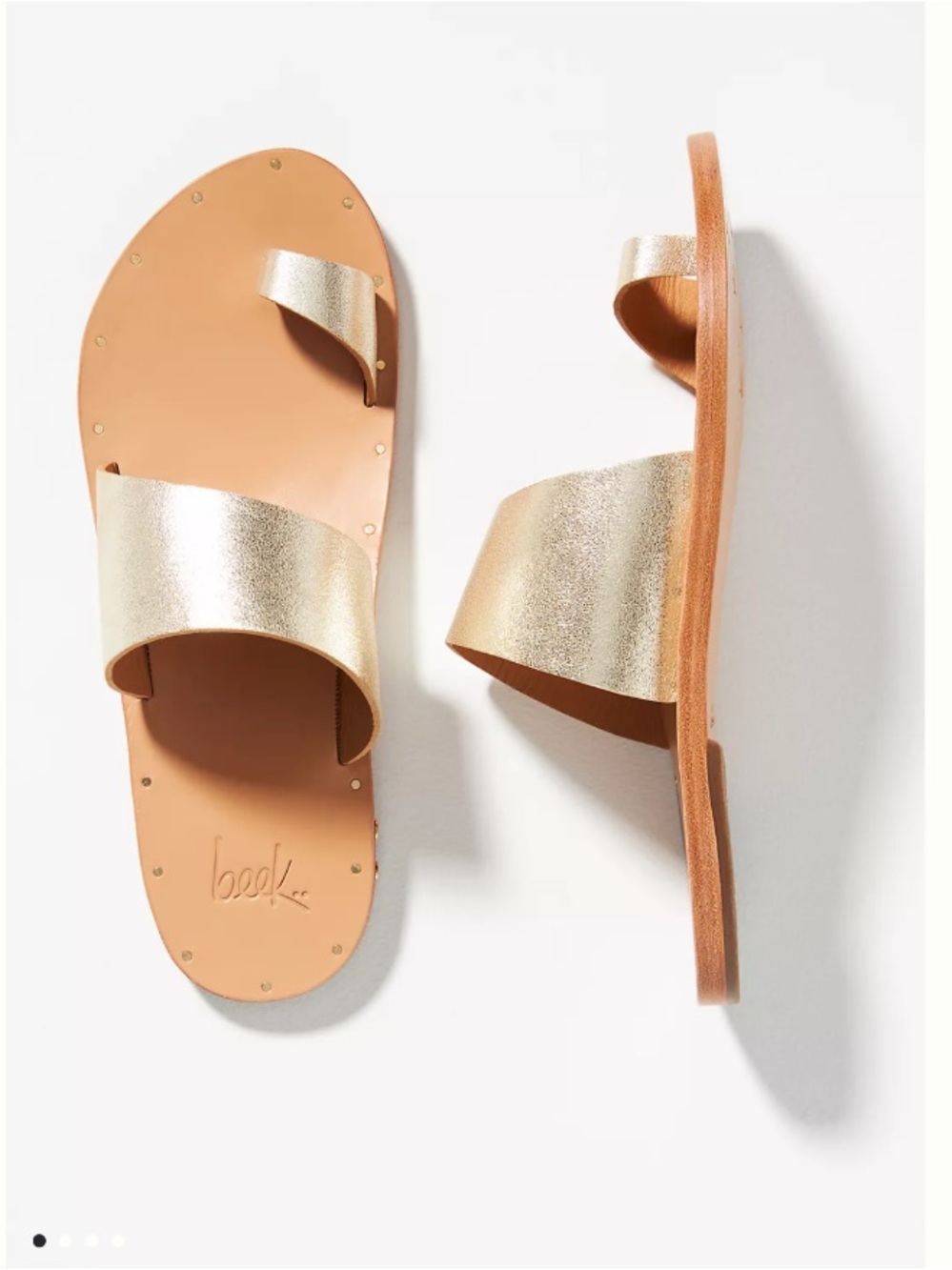 Beek Finch Toe-Loop Sandals 
$280 COLOR: Gold/Honey women size 7 gently used